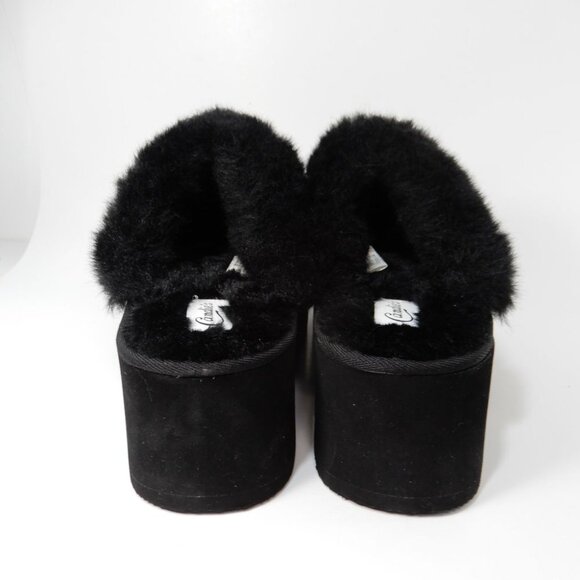 Candie's Sabi Faux Fur Platform Mule Clogs Size 7 Black Suede Studs NEW - Picture 9 of 14